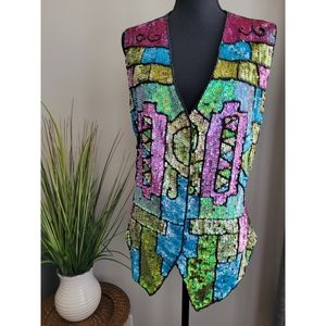 Nicole Summers Sequin Vest